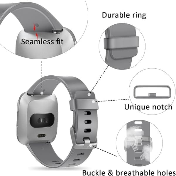 Kellon ranneke - Yhteensopiva Fitbit Versa -älykellon, Versa 2:n ja Versa Liten kanssa (ei sisällä kelloa)