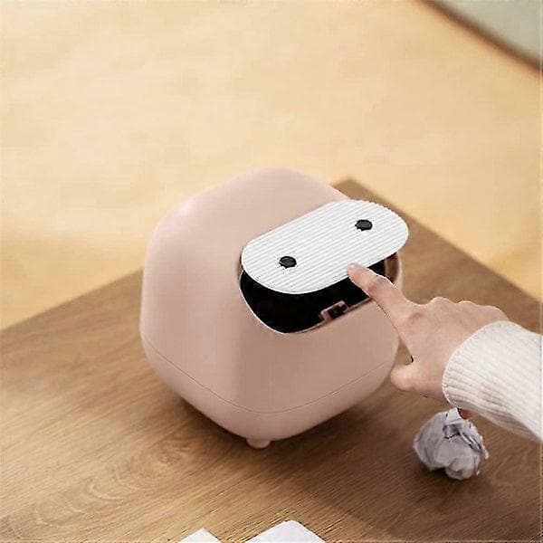 Small Desktop Waste Bin with Lid for Desk Cute Mini Trash Cans Green Press Lid Wastebasket