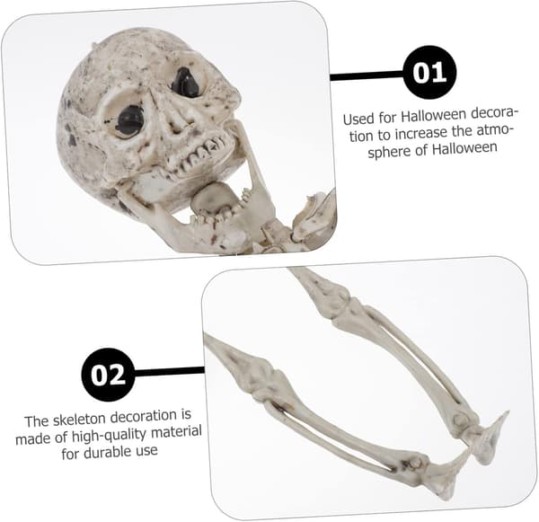 2 stk. simuleringsskelet Halloween kraniepynt Menneskeskelet