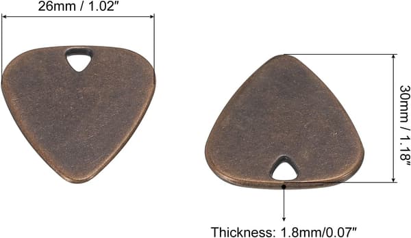 Gitarrplektrum 1,8 mm tjocklek Metall Kopparton för musikinstrument, 5-pack Deep Purple