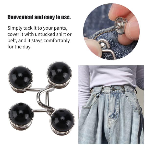 Practical Reusable Button Pins - 16 Pcs, Sturdy and Durable, Detachable Card Slot Design, Small Black Pearl