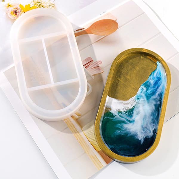 Oval brickform Epoxiform Silikonhartsform Smyckesfat Skål