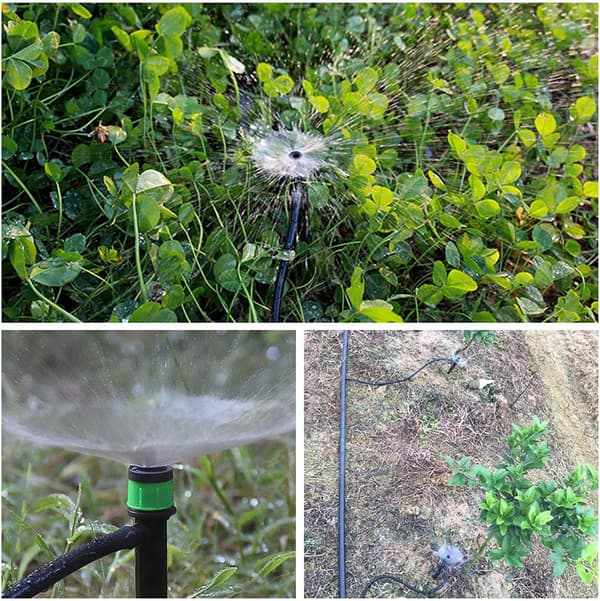 (100 pcs) Irrigation Drippers, 360 Degree Adjustable Micro Sprinkler for 1/4 (4-6mm) Irrigation Hose (Green)