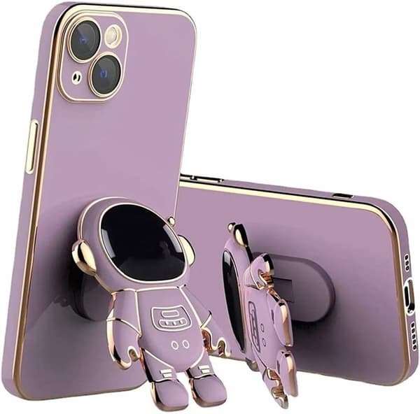 Astronaut Stand Protective Case, Adorable 3D Astronaut Stand Cartoon Soft TPU Plated Bumper Case for iPhone 13 Mini - Green Green iPhone13Mini Green iPhone13Mini