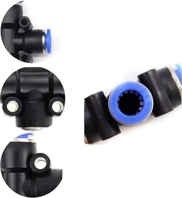 Pe8 T-koppling anslutning luft pneumatiska anslutningar 3-vägs snabbkopplingar 8mm tryckplugg connec [DB]