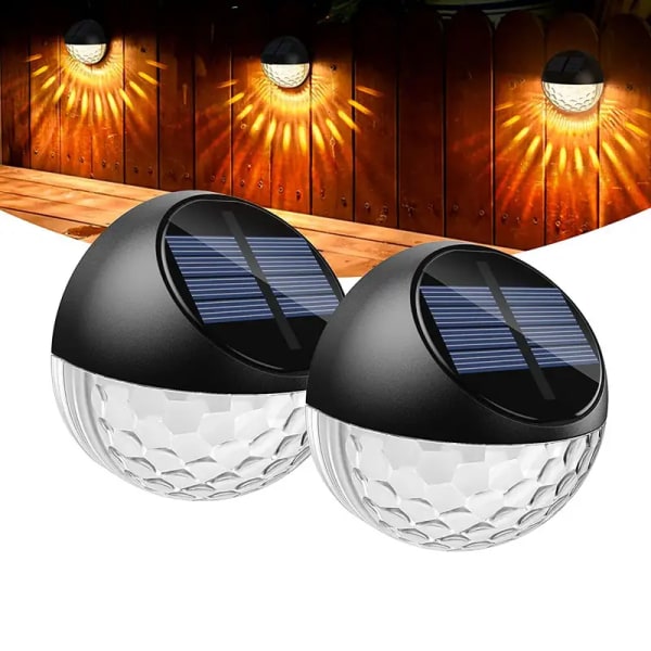 Solar Lights Outdoor 4 Pack, Vattentät Solar Vägglampa, Auto On/Off Solar Lamp, Varmvit Solar Light för Trädgård Uteplats Hall Garage Trapphus