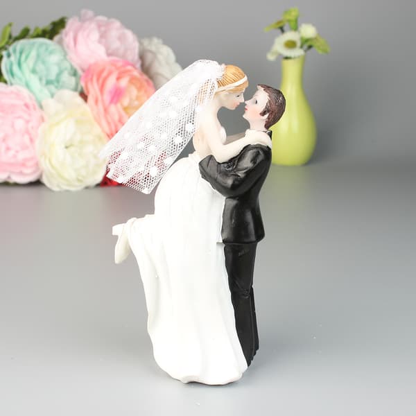 Moderne bryllupskaketopper Brudgom Håndlaget Figur