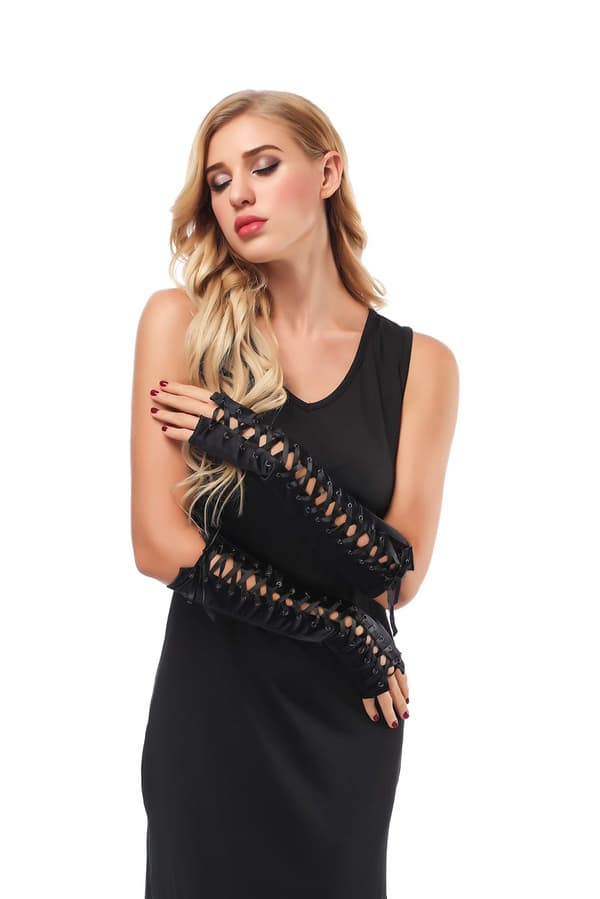 Dame Fingerløse Handsker Albue Blonde Op Steampunk Kostume Armvarmere