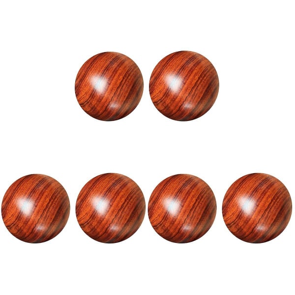 6 stk Træmassagebolde Fitnessbolde Håndtræningsbolde (5,5 cm, tilfældigt korn) 6 stk 5,5 X 5,5 cm 6 pcs 5.5X5.5CM