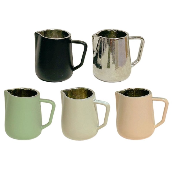 5pcs Mini Coffee Cups Miniature Milk Frothing Jugs Tiny Coffee Mugs Mini House Milk Pitchers DecorsA