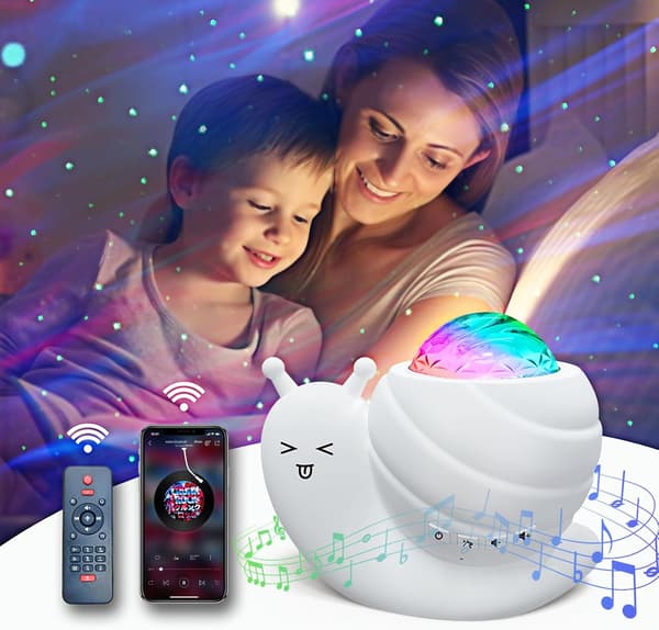 Star Projector, Galaxy Projector Lamp, LED Night Light, Night Light Projector with Remote Control 360° Rotating Sleep Soothing Color Changing Music
