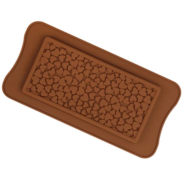 Silikone Chokoladeform, Non-Stick, 1-pak Slikform, 21,2*10,6*1,1cm - Hjerteformet