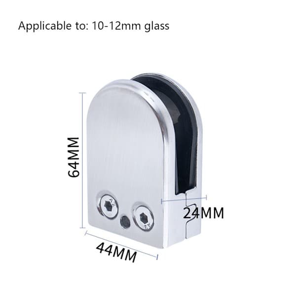 8 st glasklämmor 10-12 mm glashållare glasklämma 304 rostfritt stål justerbart glasfäste för B