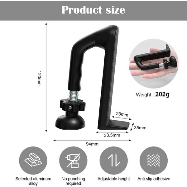 Portable Door Lock, Burglar-Proof, Portable Security Device, Burglar-Proof, Adjustable Double Protection, (Black) Security Device for
