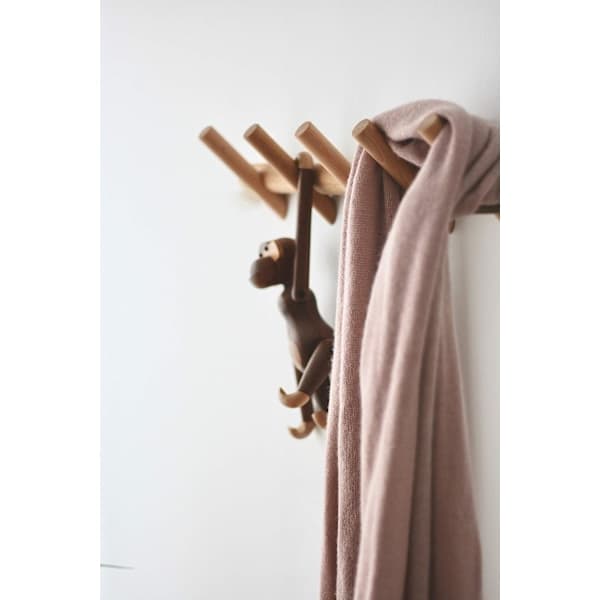 Branch Wall Mounted Wooden Coat Rack 5 Hooks Design Clothes Rack Wall