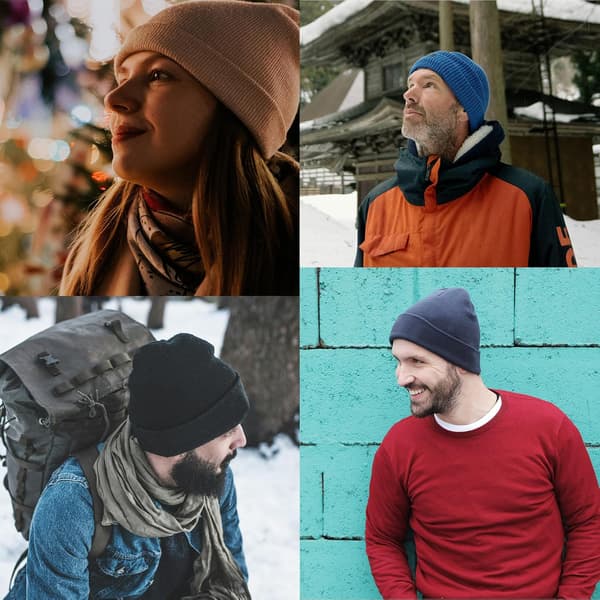 wxsp Unisex Huer til Mænd Kvinder Strikkede Vinterhuer Sort+ingefær One