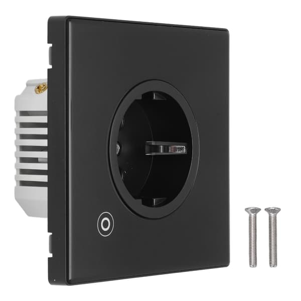 Smart Socket 16A 3000W Moderne Design Multifunksjon Smart Timing Vegguttak EU Plugg 95?245V Svart WiFi-versjon