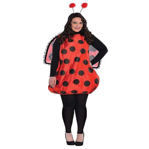 Adult Red Bee Ladybug Halloween Costume Set - L