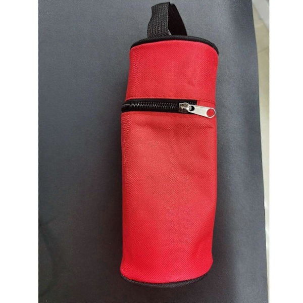 Vattenflaskväska med dragkedja, mjölkflaskväska för promenader, resor och vandring, röd Red 8.5cmx22cm