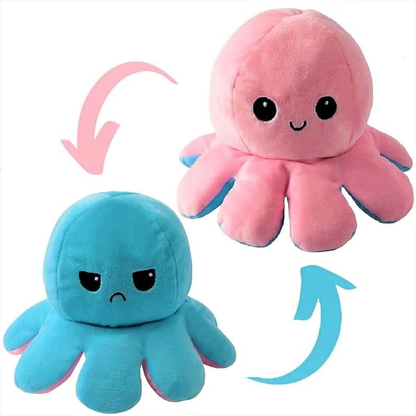 Reversible Octopus Plush - Cute Stuffed Animals - Plush Octopus Reversible Plush Toy - Cute Stuffed Animals - Octopus Reversible Plush