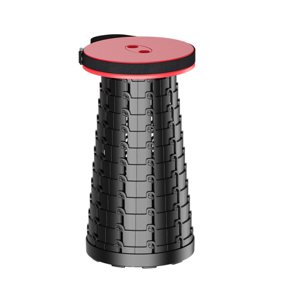Sammenleggbar krakk bærbar teleskopkrakk utendørs plast lett sammenleggbar (rød)