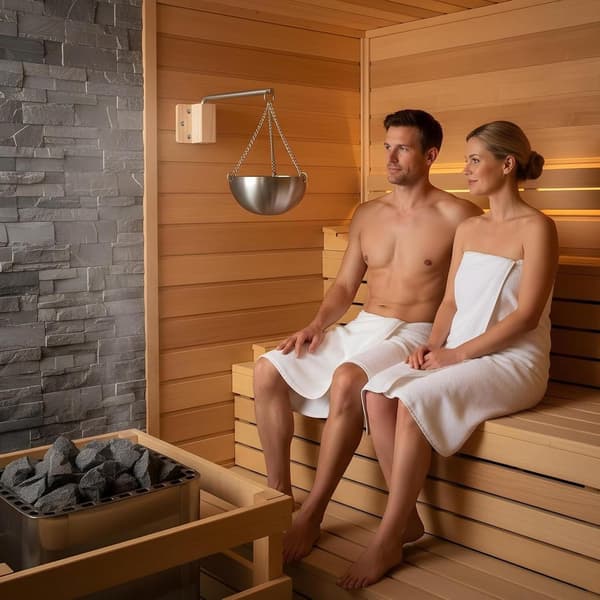 Saunaoliedispenser sæt - Skål til æterisk oliediffusor - Velegnet til spa, traditionelle saunaer - SPA æterisk olieskål med træbakke og skruer
