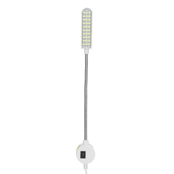 Sewing LED Sewing Machine Light 30 Beads Gooseneck Work Lamp with Magnetic Base EU Plug AC110‑250V