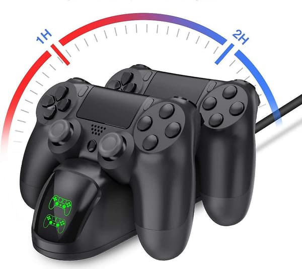 Ladestation til PS4/PS4 Slim/PS4 Pro-controllere med USB