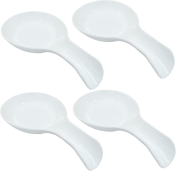 Hvit plastskjeholder sett 4 stk hvit White
