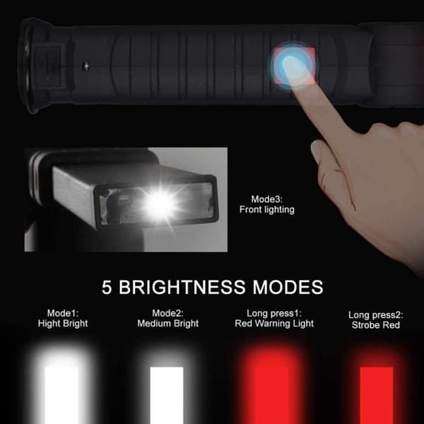 Work Lamp - Rechargeable LED - 5 Modes - Waterproof and 360° Rotating - Multifunctional Magnetic Tent Lamp
