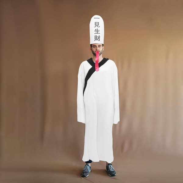 Halloween Hvit Ustadighet Spøkelseskostyme for Cosplay, Voksenstoff
