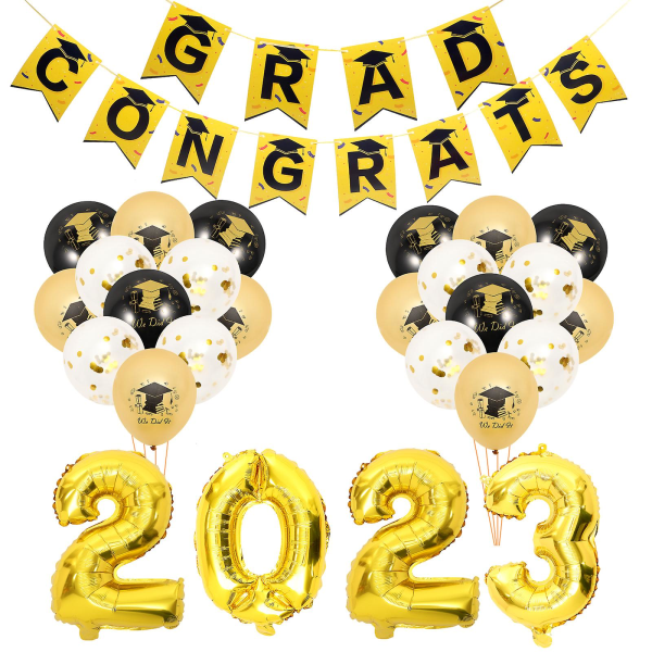 1 Set Graduation Theme Balloons Banner Graduation Party Layout Balloon DecorGolden18X13CM