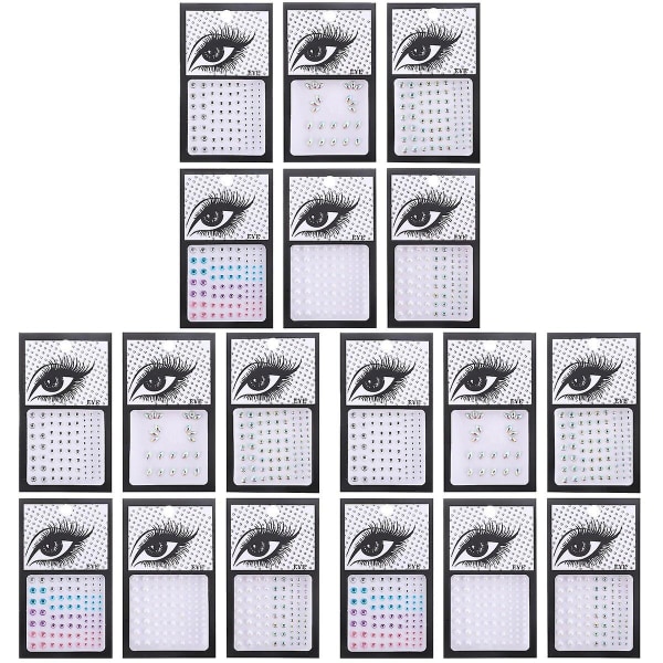 18 ark Eye Face Gems Glitter Stickers Face Jewels Rhinestone Make-up Accessory18 ark0,3x0,3cm 18 sheets 0.3x0.3cm