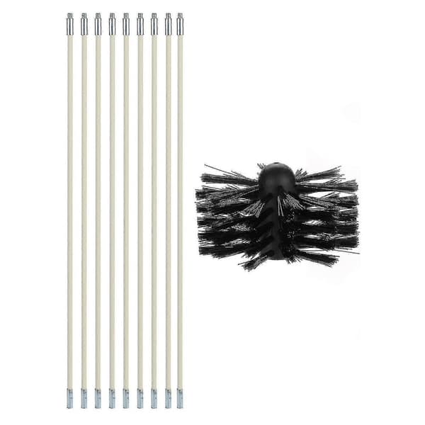 1 Set Practical Chimney Brush with Flexible Rod Nylon Electric Drill Chimney Cleaning Brush Kitchen Accessories
