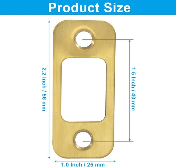 1\" x 2-1/4\" Slutbleck för dörr 1\" 4\" Gold