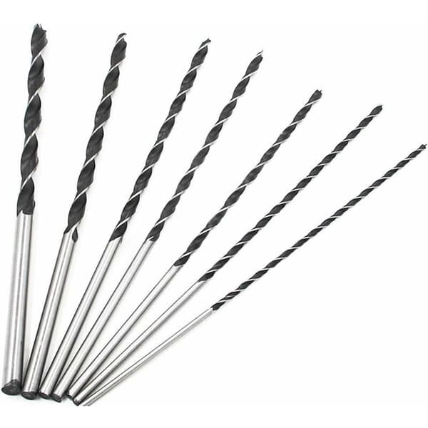 Extra Long 300mm Drill Bit, 7pcs High Carbon Hardened Steel 4-10mm Wood Drill Bit Set