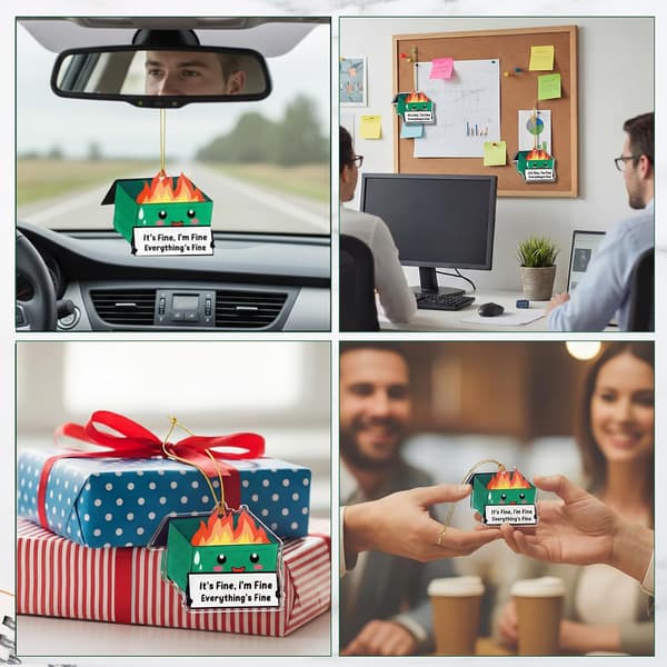 6 stk. Dumpster Fire hengende ornament for Green