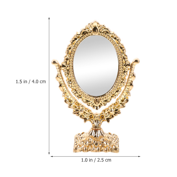 1 Sæt Mini Hus Spejle Dukkehuss Miniature Legetøj Børn Foregiver Kam Spejle Dekoration Guld 4X2.5X1 Golden 4X2.5X1.5