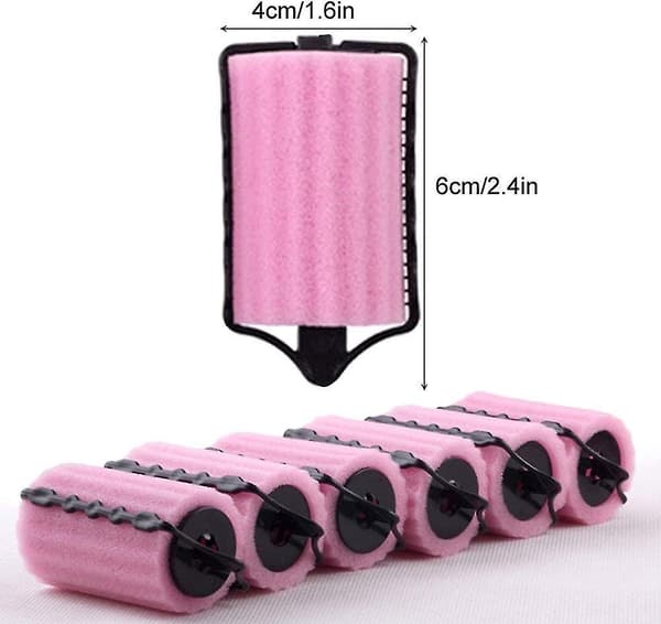 Hårspoler Svamp DIY Hårspoler Sett Hårspoler Små Magiske Krøllspoler Skumspoler (rosa) - 6 stk