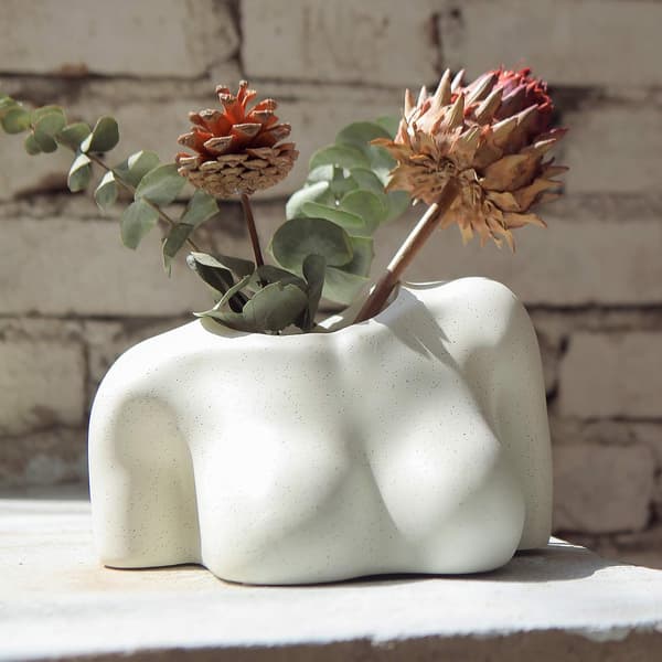Kvinneformet rotvase, kvinnelige blomsterpotter med dreneringshull, moderne design boho-formede aksentstykker