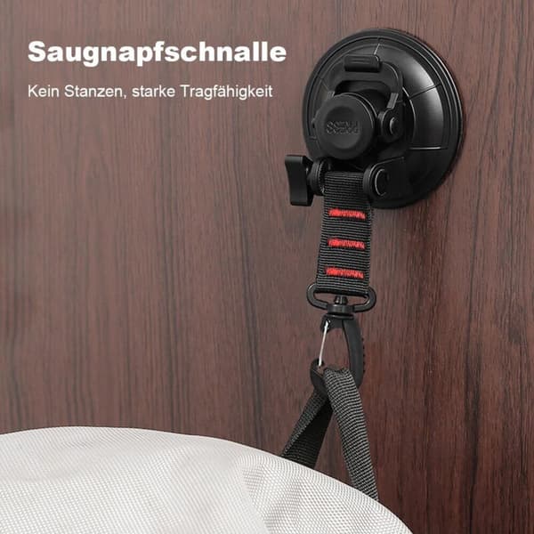 2 suction cup anchors with 360° rotating hook eye, suction cup attachment hooks for car tents, car suction hook