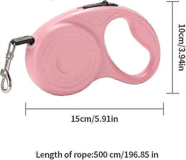 Infällbart hundkoppel, Hundkoppel, Infällbart automatiskt hundkoppel i nylon, 5 m utdragbart dragrep