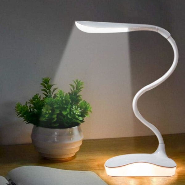 LED skrivbordslampa, ögonvänlig, USB-uppladdningsbar, varmt ljus