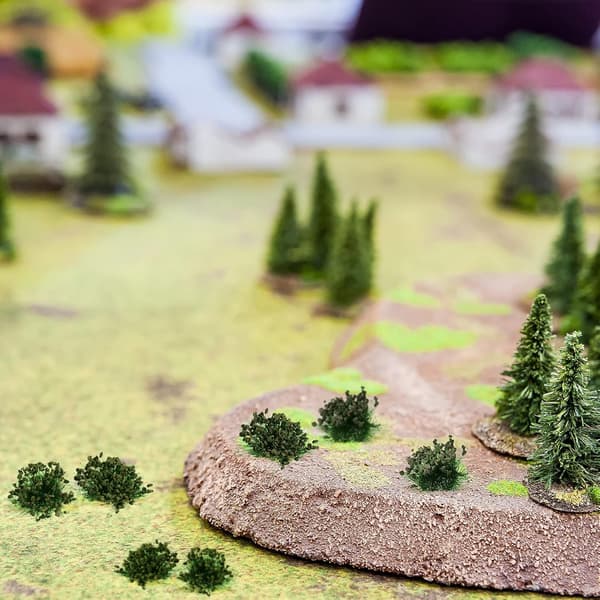 56 stk. Miniature Grønne Buskede Tufter Lavlandsbusk Terrænmodelsæt