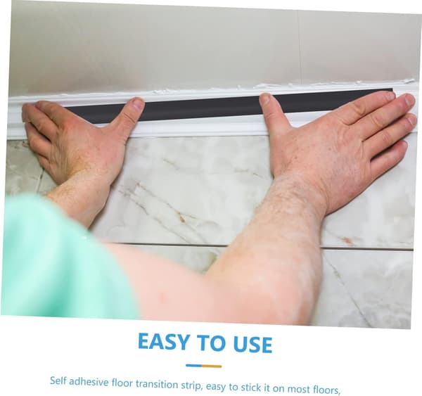 Floor Transition Strip Self-Adhesive Flexible PVC Edge Trim Black 5mm