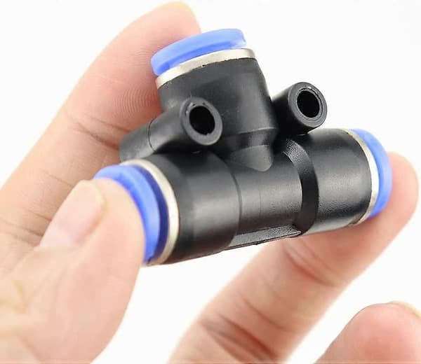 Pe8 T-koppling anslutning luft pneumatiska anslutningar 3-vägs snabbkopplingar 8mm tryckplugg connec [DB]
