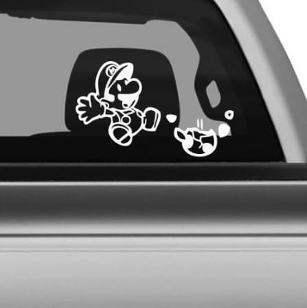 Jumping Mario Sticker Dekal Anteckningsbok Bil Laptop (Vit)