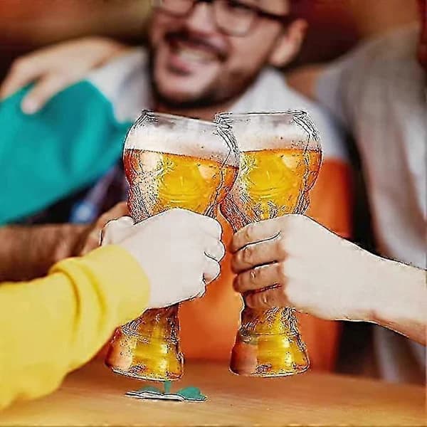 2022 VM Ölglas Set - 2 Hercules Muggar, Fotbolls- & Vinglas - 600ml