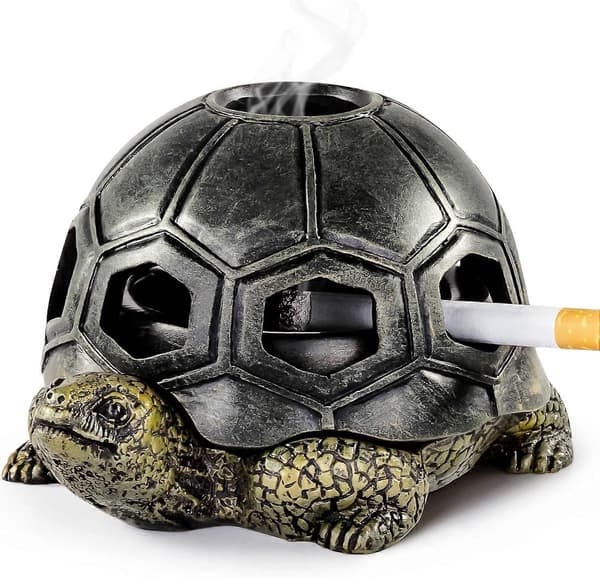 Turtle Ashtray for Cigarettes, Creative Turtle Ashtray Handmade Decoration for Home, Office, Patio