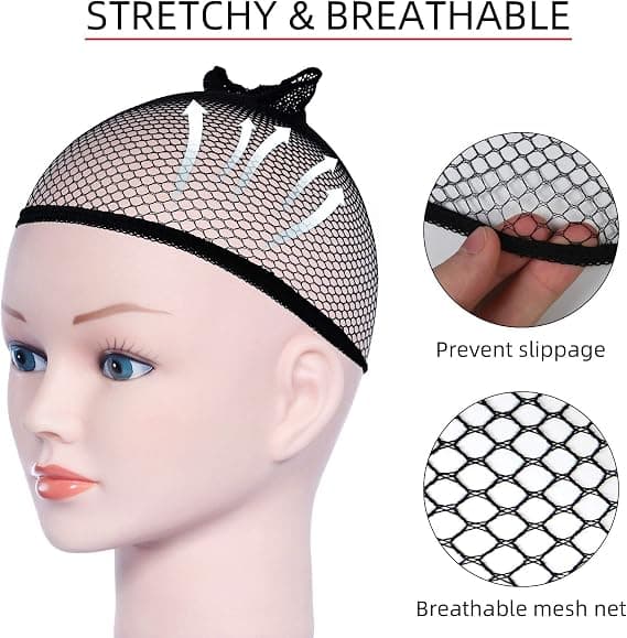 4 kpl (musta) peruukkiverkko, unisex-peruukkiverkko miehille